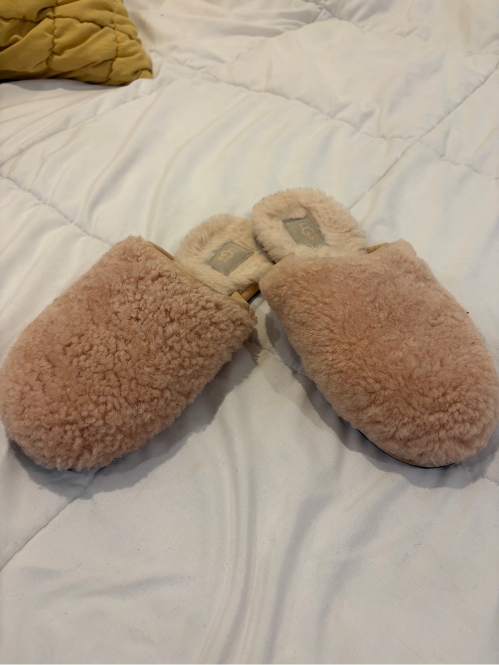 UGG Plush Shearling Slide Slippers - Blush